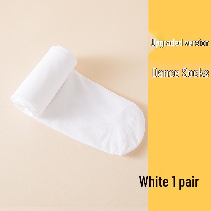 Girls' White Dance Tights - Lightweight Spring/Summer Stockings, Ideal for Performances and As Base Layer Socks