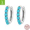 Simple Turquoise Flower Stud Earrings, Ear Buckles, Exotic Ethnic Style Stacked With 925 Tremella Jewelry In Stock.