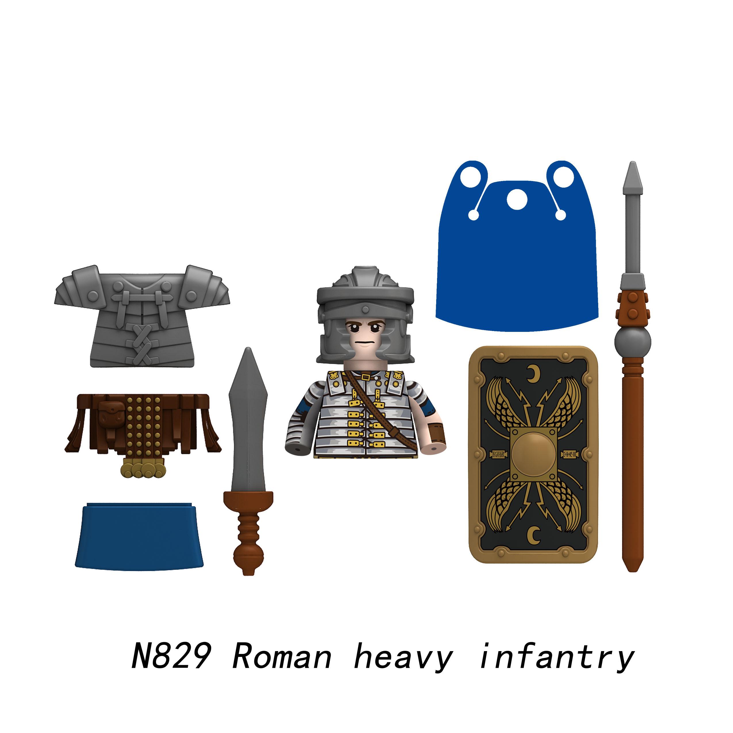 Middle Ages Roman War Centurion Heavy Infantry Mini Figure Shield Models Kids Toys Building Blocks Gift Boys Girls