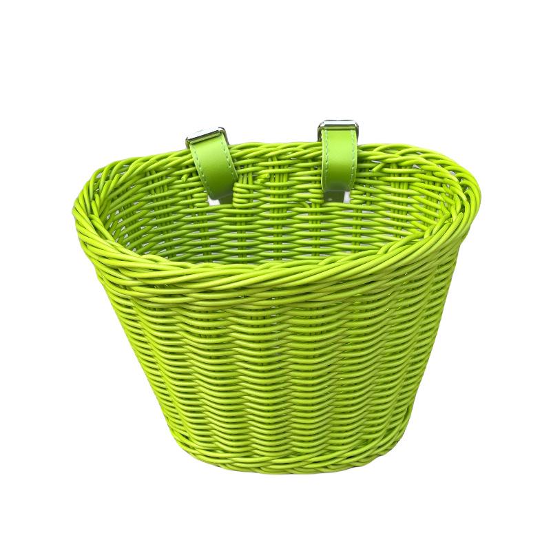 Colorful Woven Rattan Bike Basket for Children's Bicycle - Washable Frame Accessory