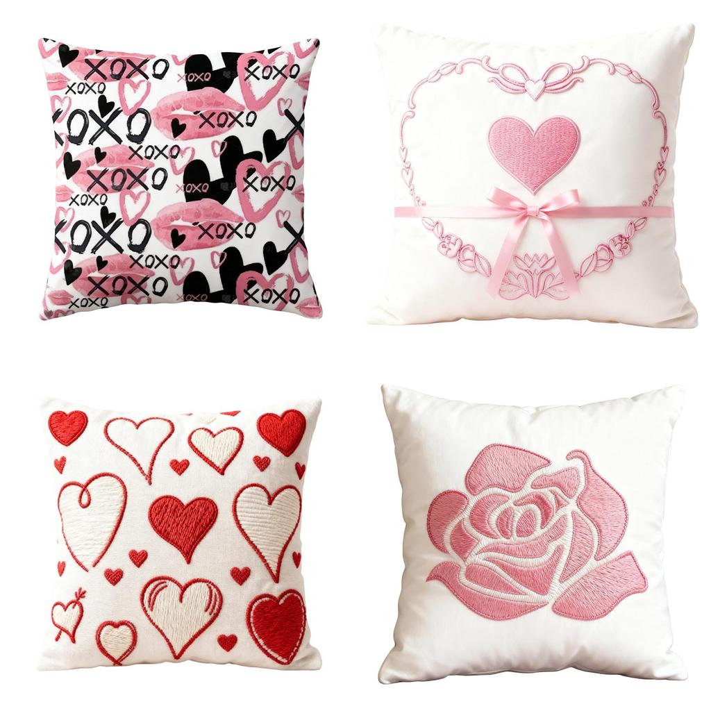 New Chinese Style Heart Decor Cushion Cover With Plush Material For Living Room Gift
