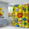 Funny Graffiti Anime Shower Curtains for Children 3D Print Bath Screen Decor Waterproof Polyester Fabric Bath Curtain with Hook