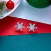 Christmas Sparking Snowflake Stud Earrings For Women Shiny Zircon Imitation Pearl Snow Flower Earring New Year Party Jewelry