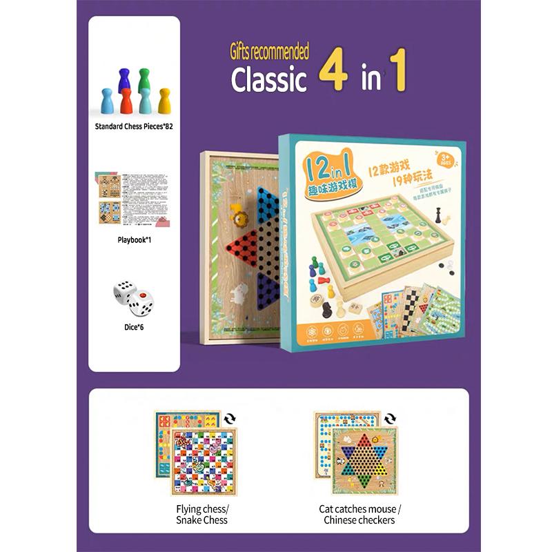 Custom Flying Chess Checkers Multi-function Game Chess Fighting Beast Educational Toy Party Board Game Set Gift for Children