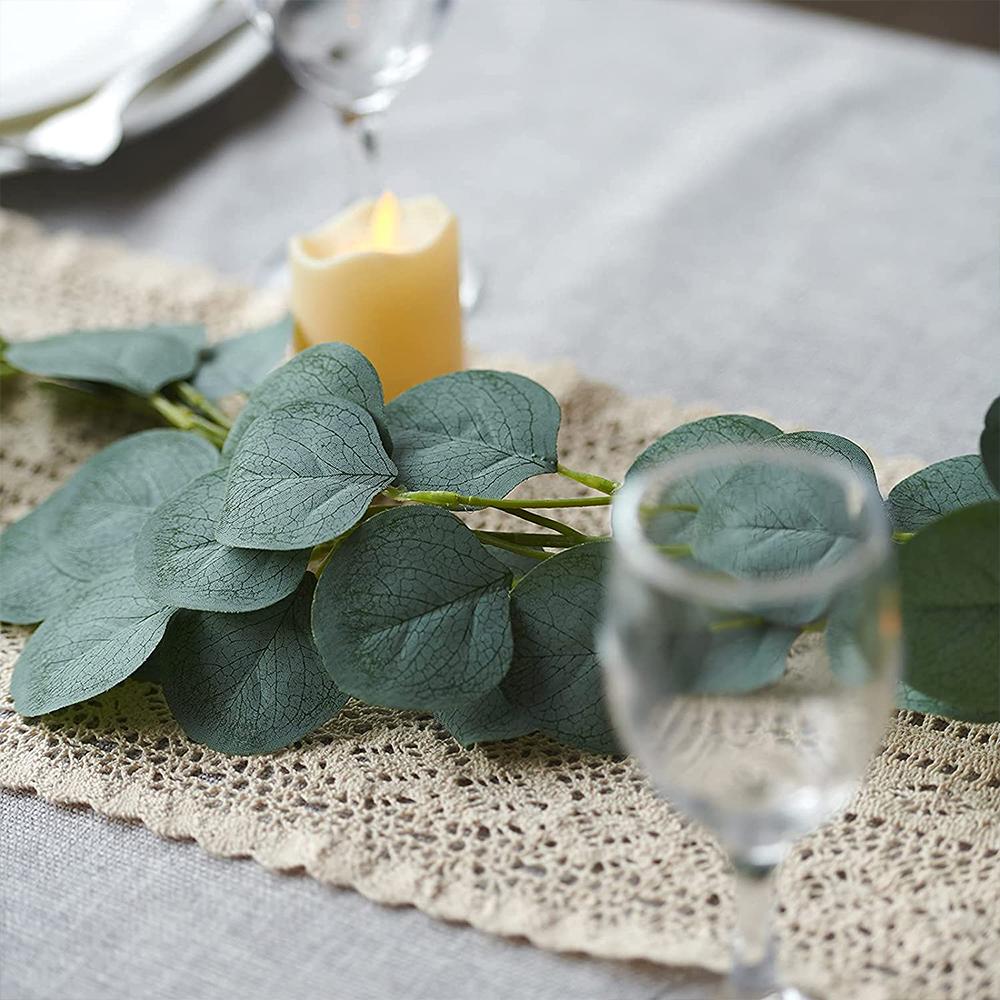 200CM Artificial Eucalyptus Garland Vine Ivy Handmade Fake Wreath Hanging For Home Garden Office Wedding Party Backdrop Arch Wall Decor