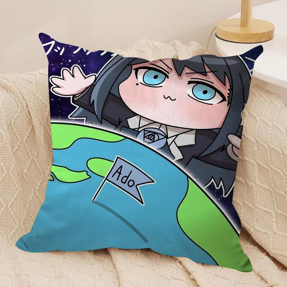 AAdoS anime cute Cushion Cover Silky Short Plush Invisible Zipper Dustproof Sofa Pillow Case for Home Decor