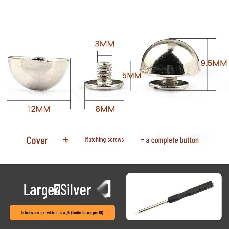 Mushroom Head Decorative Screws and Rivets for DIY Leather Goods and Bags