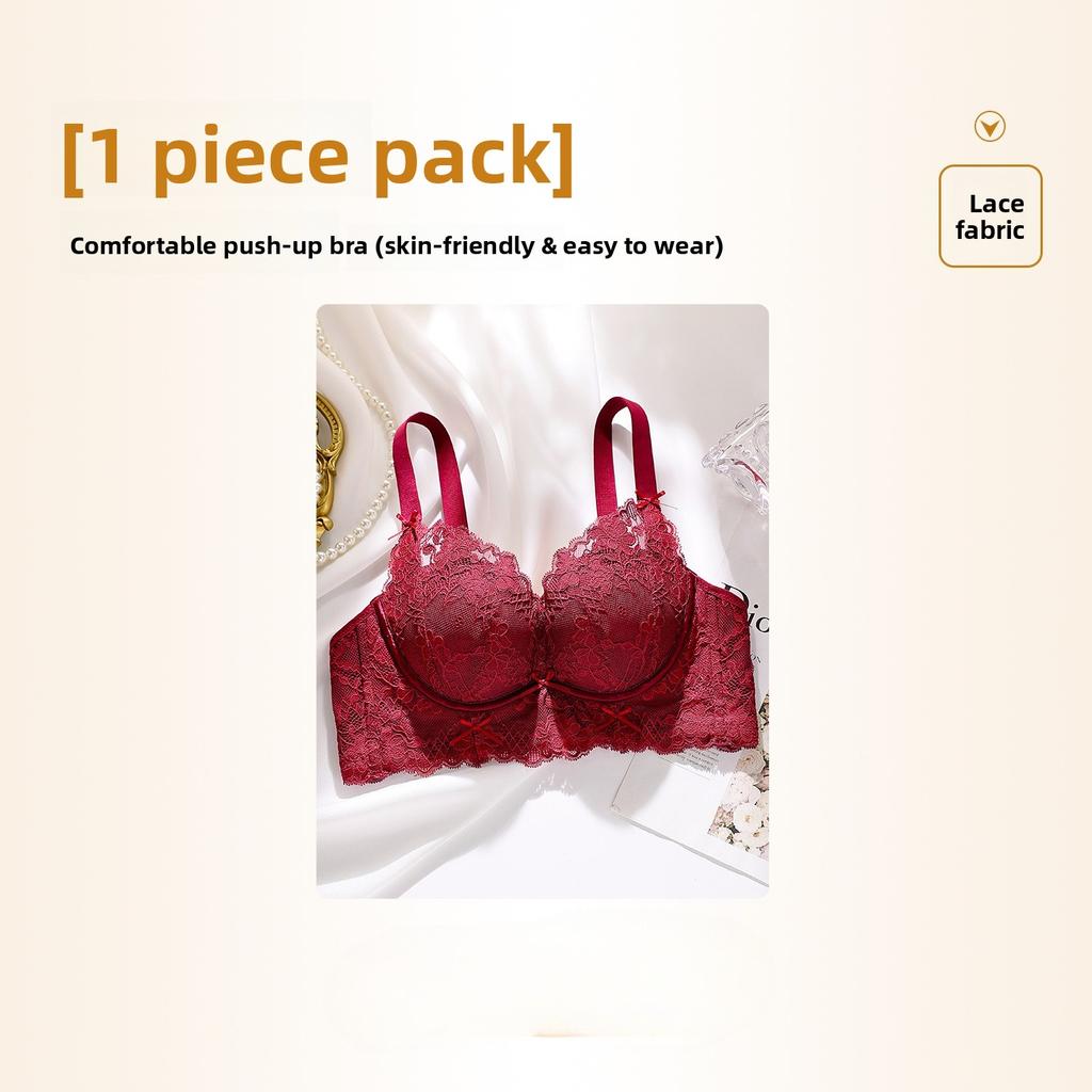 Damen Sommer Sexy Spitze Kleine Brust Raffung Zum Sammeln Paar Brust Zum Verhindern von Hängen Verstellbare Unterwäsche