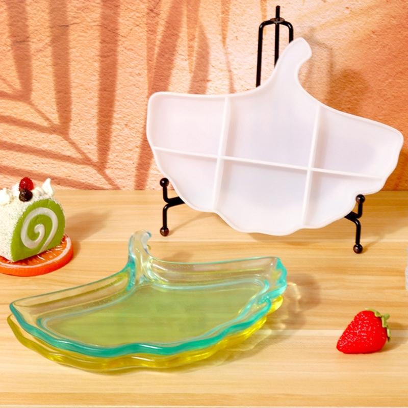 Leaf Resin Mould Ginkgo Jewelry Storage Box Silicone Mold Flower Pot Resin Mold for DIY Crafts Casting Home Decors