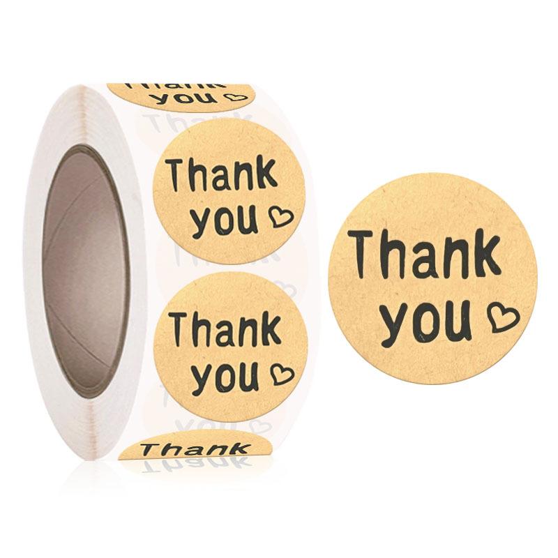 2Rolls  Kraft Paper Thank You Sticker 1 Inch   Seal Label  Stickers Scrapbooking  sticker maker
