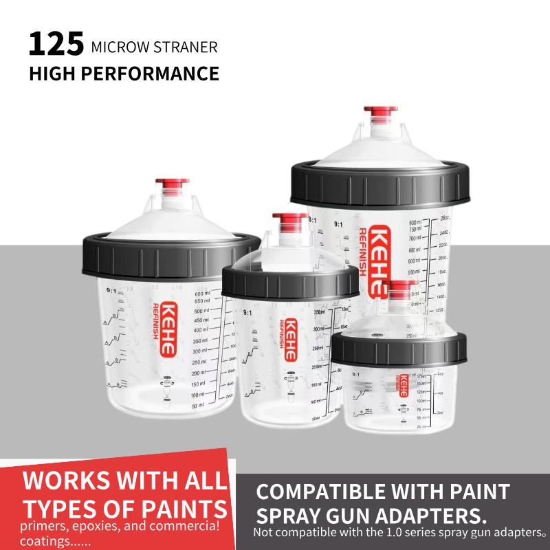 50 Pack 26oz Disposable Spray Gun Cup, Auto Paint Cup System for Painting and Repaire, Plastic Paint Mixing Cup, Type H/O Quick