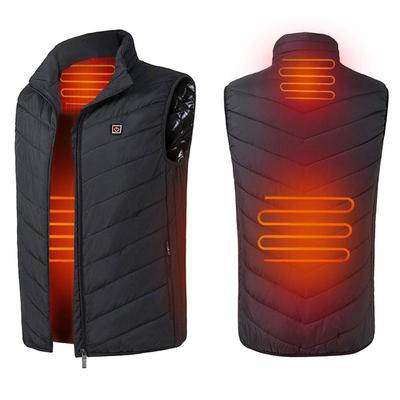 Zipper Mens Sleeveless Heated Vest Male Electric USB Body Waistcoat Winter Warm Heating Outwear