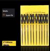 Mini Assorted Steel File Set: Triangular & Flat Files for Metal & Wood Grinding