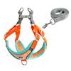 Leather Amoy Suede Adjustable Reflective Chest and Back Leash, Anti-break Free from Walking the Dog Rope When Going Out
