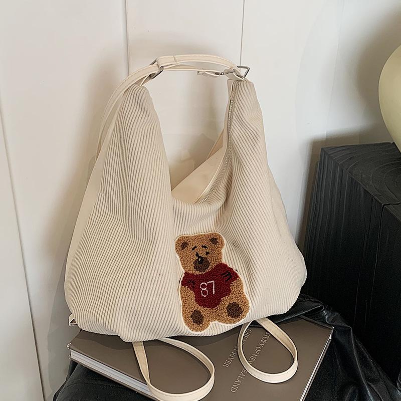 Modische Samt-Canvas-Tasche im koreanischen Stil für Damen, neue süße Nischen-Umhängetasche für Pendler, große Kapazität