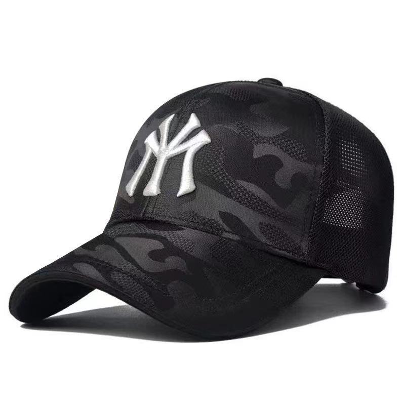 Cappelli da Baseball Mimetici con Ricamo di Lettere alla Moda per Primavera e Autunno, Cappelli Casual Regolabili da Esterno, Cappello Parasole