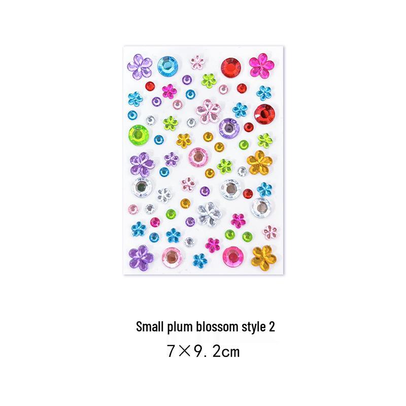 Gem Stickers: Kids' 3D Acrylic Crystal DIY Rhinestone Decorations, Colorful Cross-Border Designs for Girls
