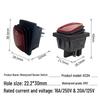 Waterproof KCD4 Boat-shaped Rocker Switch, High Current, 4/6 Pins, 2/3 Positions, with Light Silver Point