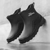 Rain shoes men's fashion short tube non-slip waterproof shoes rubber shoes car wash site wear-resistant water boots velvet warm