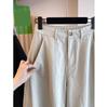 Weitbeinige lässige gebogene Messerhose für Damen im Frühling und Herbst, lockere Passform, hohe Taille, vielseitig, sichelförmige Bananenhose, lange Hose