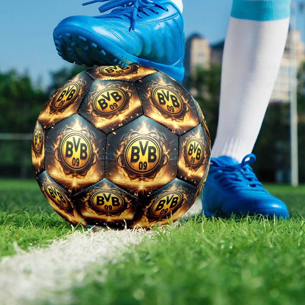 Pallone da calcio Borussia Dortmund Indoor Misura 5 Colorato Cucito a Macchina PVC Pronto per la Competizione Resistente Alto Rimbalzo