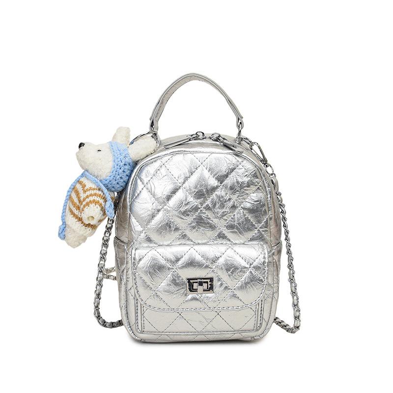 Schoolbag jogo embroidered grid chain mini backpack women's new fashion versatile mini portable shoulder small backpack tide