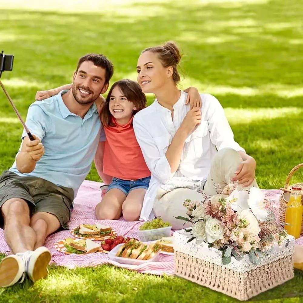 Rectangular Cosmetics Storage Box Save Space Weaving Storage Tray Sundries Organizer Bread