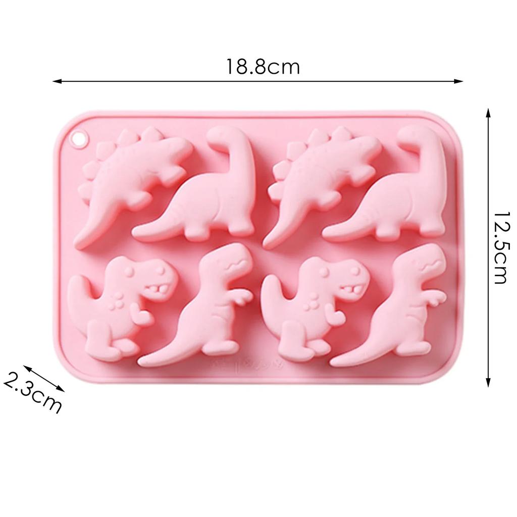 Dinosaur Food Grade Silicone Molds 8-Cavity Chocolate Hard Candy Ice Cubes Silicone Mold for DIY Cake Chocolate Candy Jelly