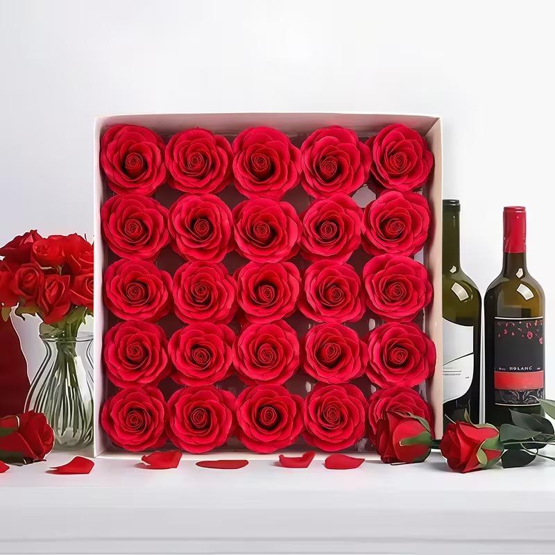 Soap Rose Flowers Gift Box for Valentine’s Day Mother’s Day WeddingAnniversary Occasions Elegant Floral Design Luxury Soap Roses