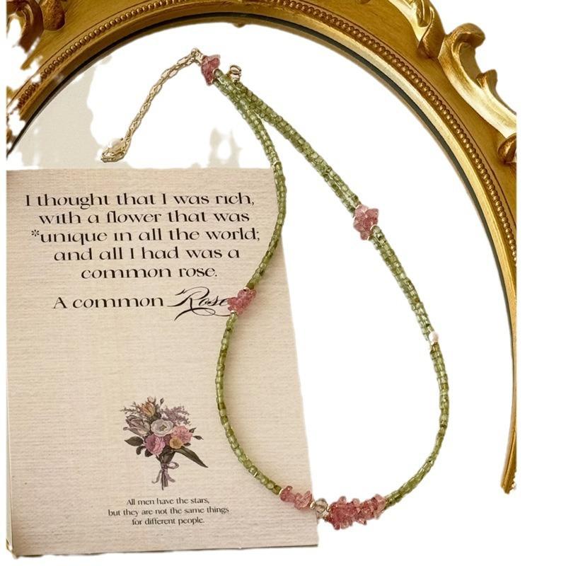 Summer Niche New Chinese Style Olivine Irregular Necklace necklace