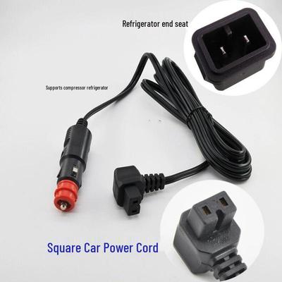 In-Stock Red Head DC Car Refrigerator Charger Cord - German Style, Two-Pin Cigarette Lighter Connector.