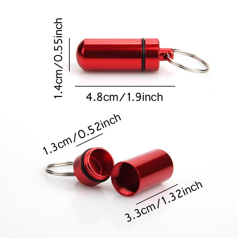 3 Stück Mini-Aufbewahrungsbox Aluminiumlegierung Tragbar Wasserdichte Flaschenhülle Schlüsselanhängerring 6 Farben erhältlich Reiseaufbewahrungswerkzeuge ZYF
