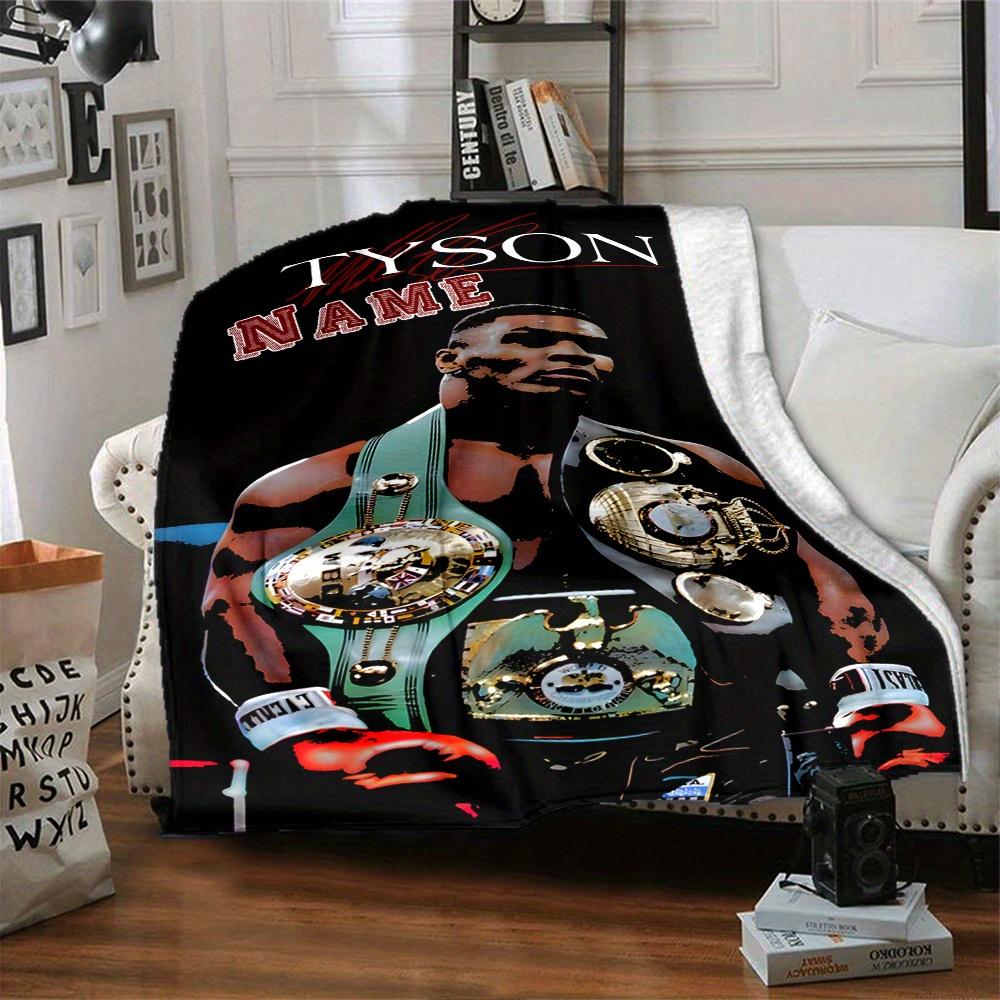 Tyson Boxing Champion Belts Four Seasons Blanket Customized With Your Name Lightweight And Warm Perfect Gift For Home Office Camping Sofa Travel Beach