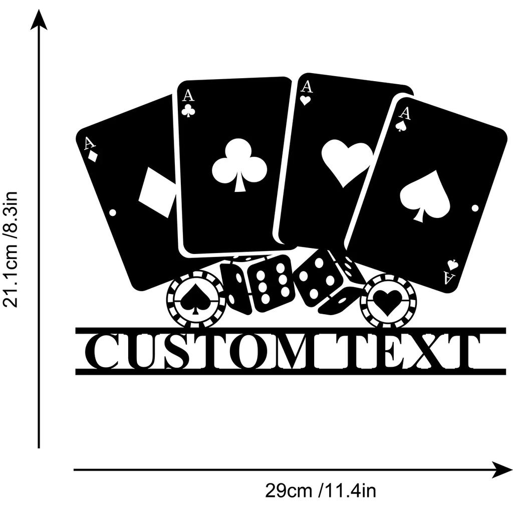 Metal Wall Art Poker Player Gift Casino Decor Playing Card Sign Man Cave Game Room