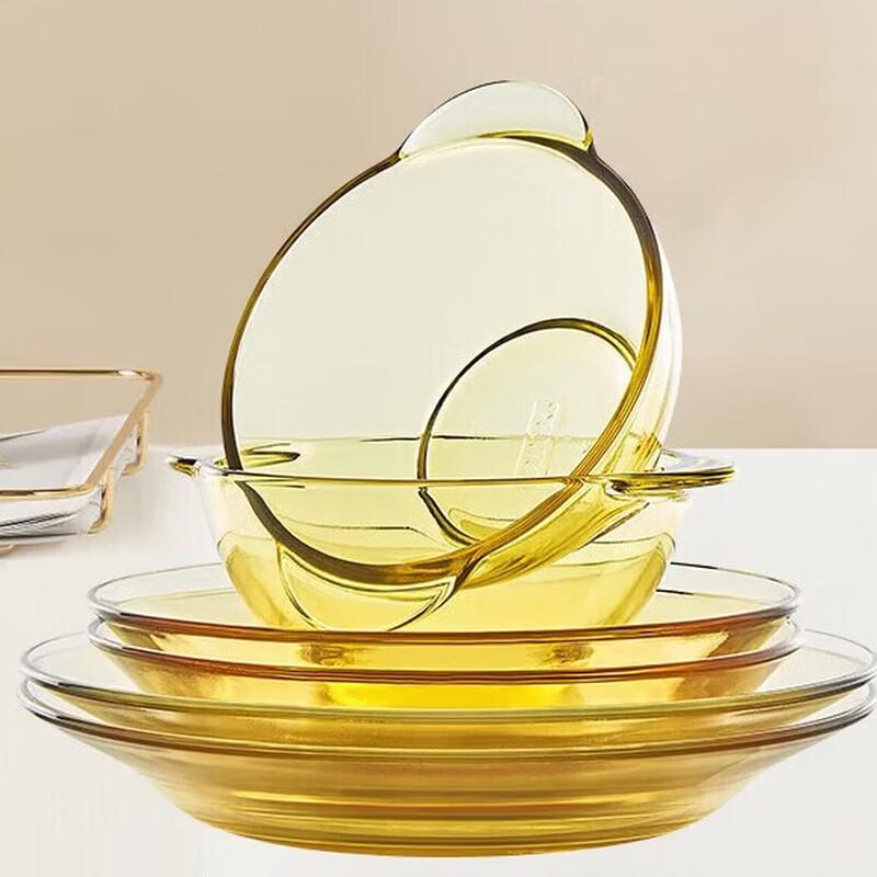 PYREX Amber Heat-Resistant Glass 6-Piece Dinnerware Set