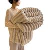 Class A Mother & Baby Rabbit Velvet Blanket - Flannel, Milk Velvet, Double-Sided Coral Fleece for Spring/Autumn