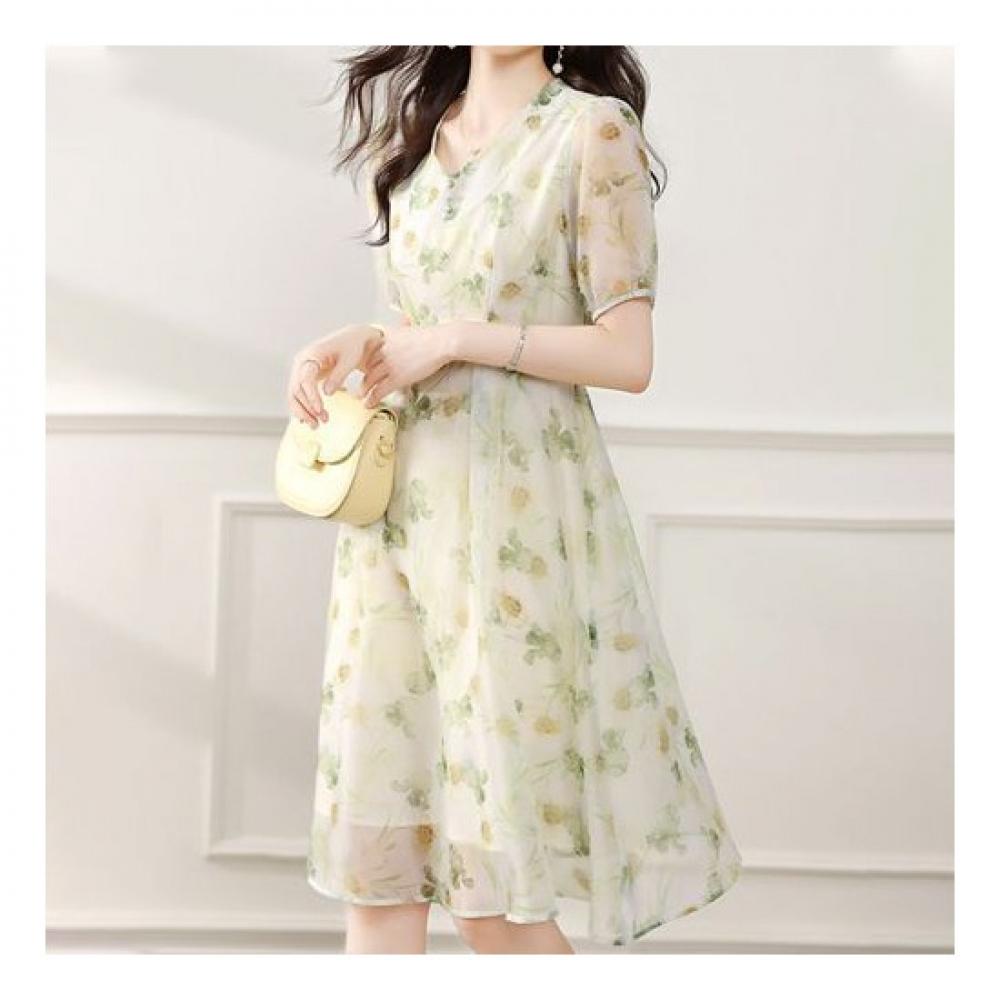 Navava Short Sleeve Dress Romantic Fresh Flower No364