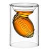 3D Rugby/Golf Ball Shape Beer Shot Glasses Double Wall Whiskey Beer Cup Clear Glass Cup  Wine