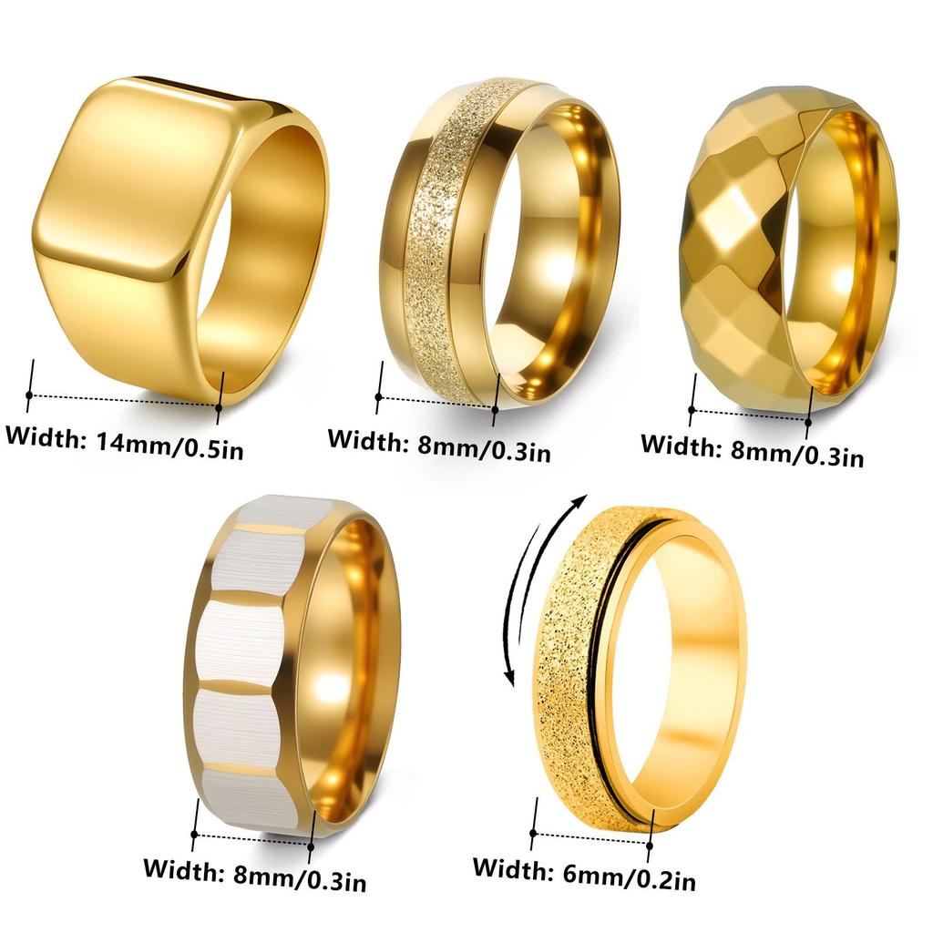 Modisches Titanium-Edelstahl-Ringset für Herren - Mehrere Stile und personalisiertes Design