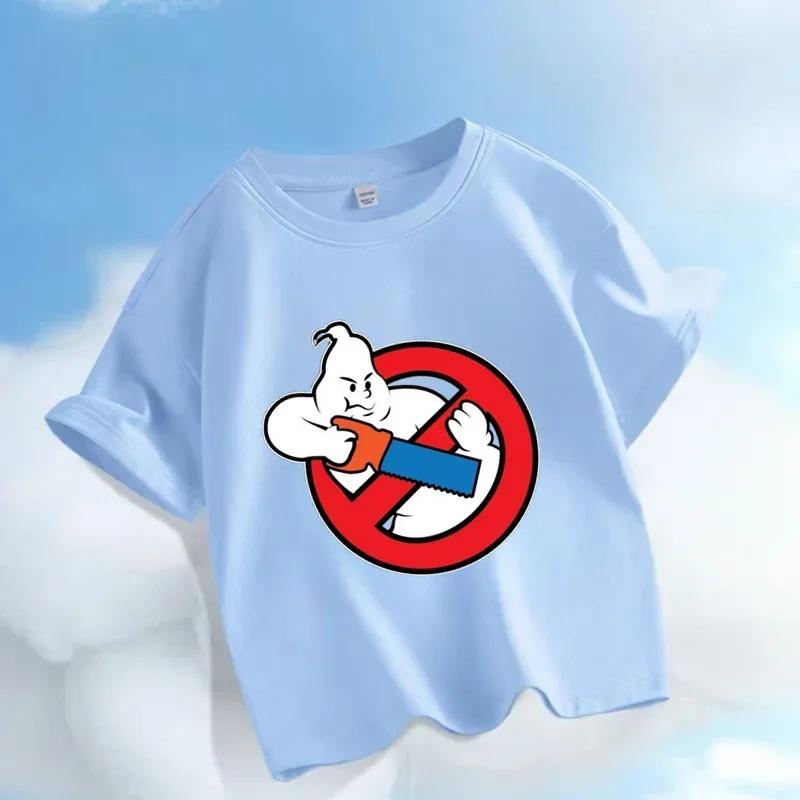 2026 Ghostbusters Daredevil Childrens Comic Game Cartoon Print Boys and Girls Sportswear Casual Shirts Summer Shirts
