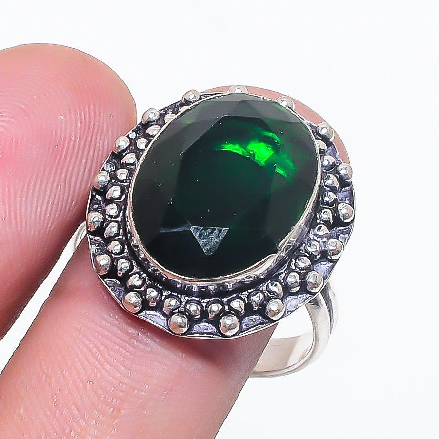 

Chrome Diopside Gemstone 925 Sterling Silver Jewelry Ring Size 10