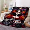 1PC Sugar Skull Design Print Blanket, Soft Throw Blanket - Warm & Cozy for Couch, Bed, Office, and Travel yy250912184
