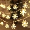 10/20/80Leds Snowflake String Garland Fairy Lights USB/Battery Powered Christmas Tree Holiday Year Bedroom Decoration Lamps