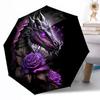 Ethereal Dragon Moonlit Sky Outdoor Automatic Umbrella Sturdy 8 Rib Durable Plastic Iron Outdoor Daily Use Outdoor Accessory Perfect Gift Friends