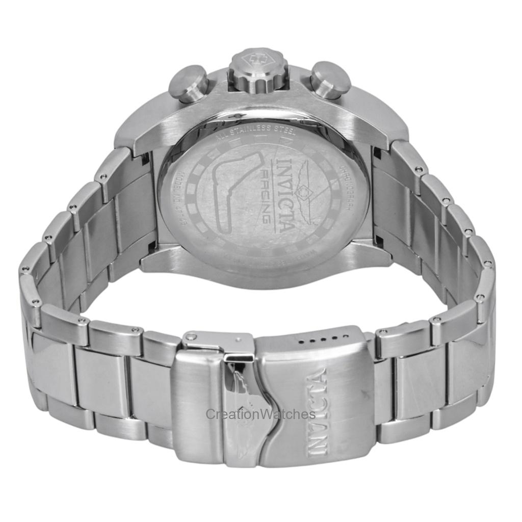 INVICTA Renn-Chronograph Edelstahl Weißes Zifferblatt Quarz 47746 Herrenuhr