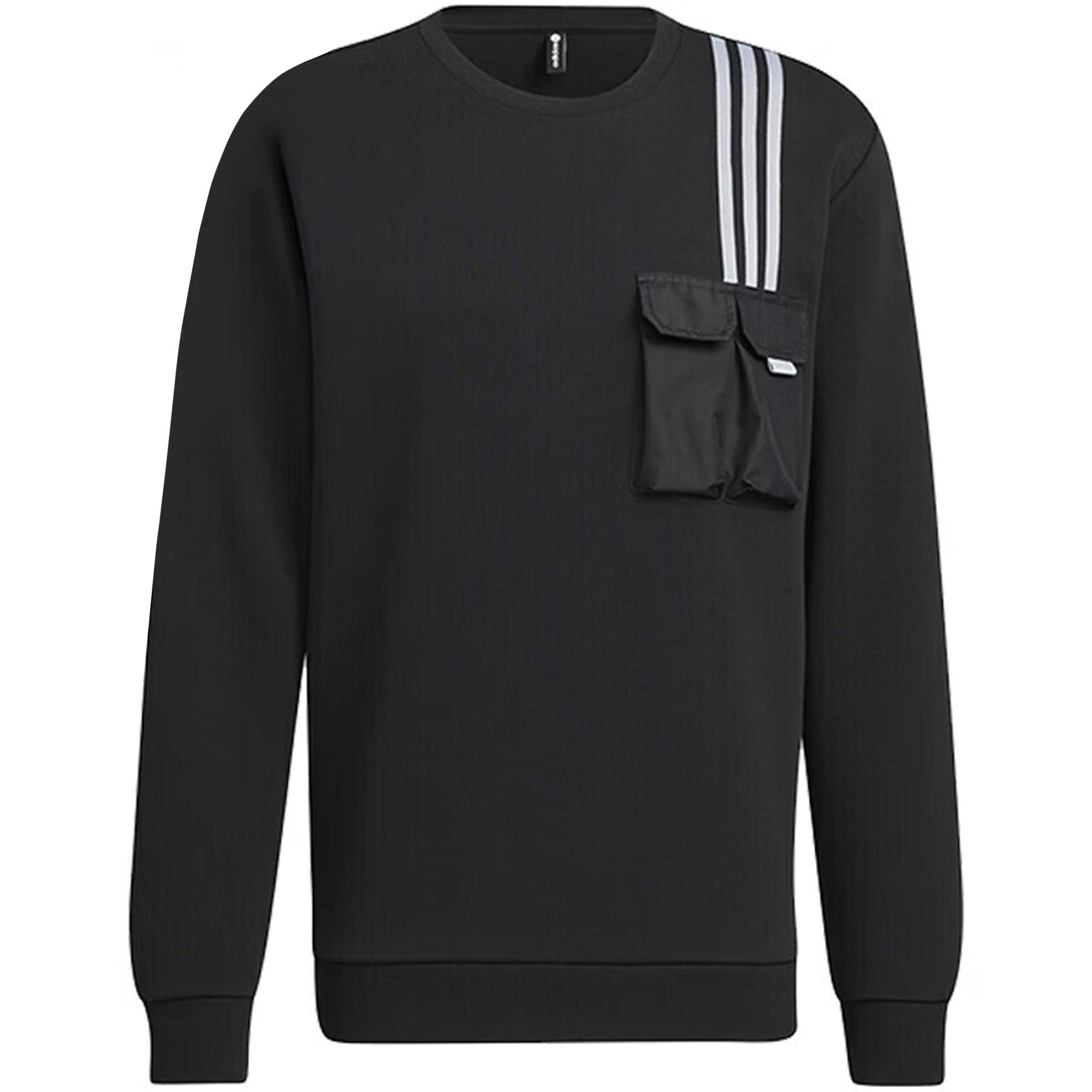 Men s adidas neo Classic Chest Sports Long Sleeves Black HM2019 L