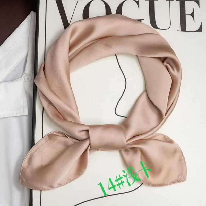 Foulard Quadrato 70cm in Raso Imitazione Seta Tinta Unita Donna Elegante Semplice Versatile per Collo Fascia Decorativa