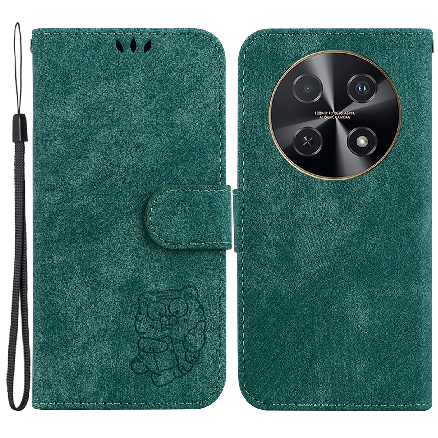 

For Huawei nova 12i 4G Leather Wallet Case Cute Tiger Imprint Phone Cover D