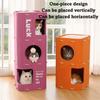 Fun 2 Floors/3 Floors Cat Bed Tree Hole Climbing Cat Castle House All-in-one Japanese Style Cat Scratching Post Four Seasons