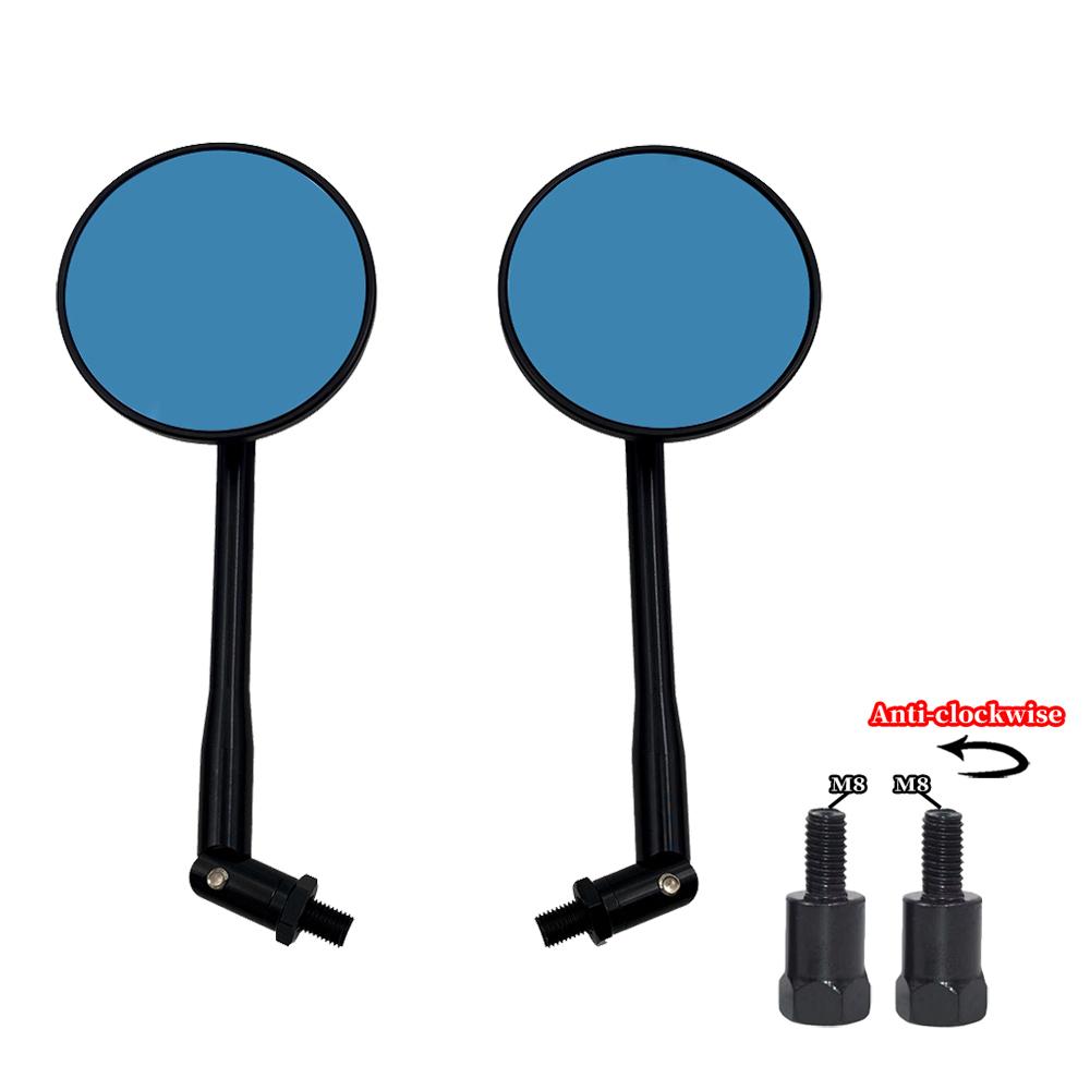 8MM 10MM Universal Motorcycle High Quality Rearview Mirrors Adjustable Black CNC Aluminum Round Mirrors